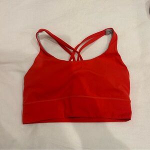 Lululemon longline energy sports bra in red